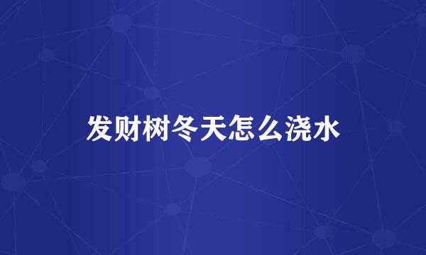 发财树冬天怎么浇水
