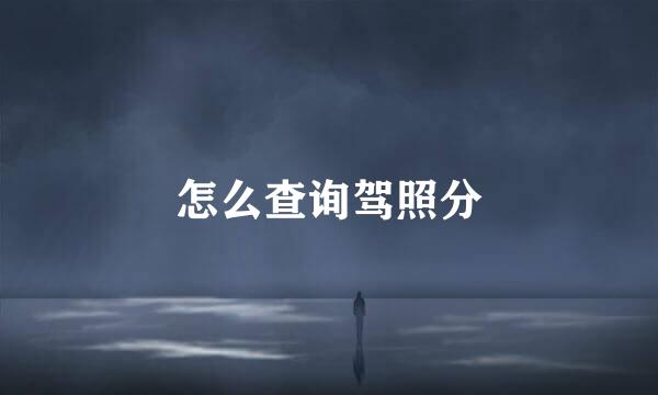 怎么查询驾照分