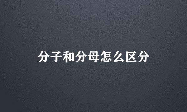 分子和分母怎么区分