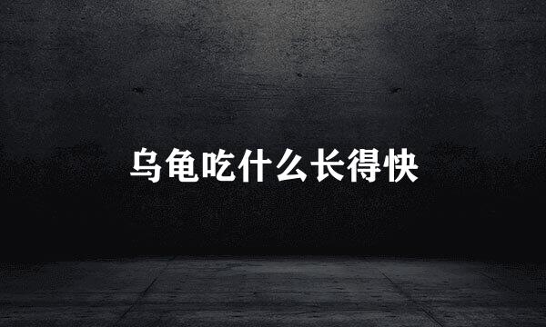 乌龟吃什么长得快