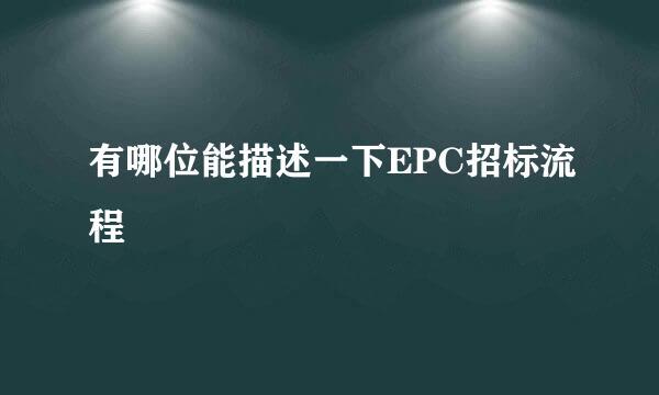 有哪位能描述一下EPC招标流程