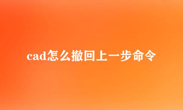 cad怎么撤回上一步命令