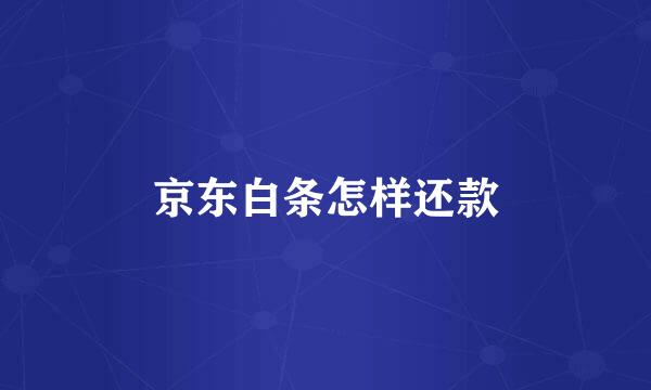 京东白条怎样还款