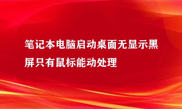 笔记本电脑启动桌面无显示黑屏只有鼠标能动处理
