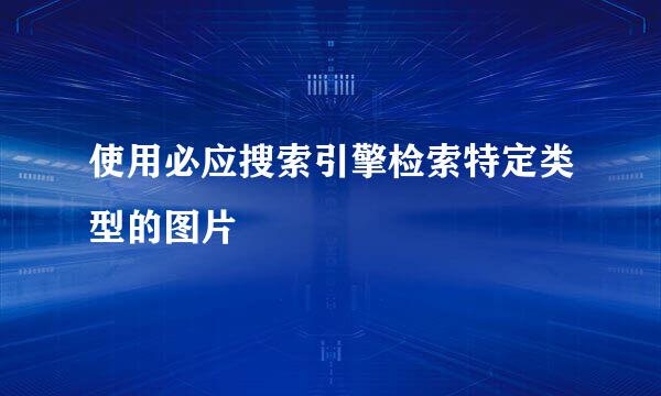 使用必应搜索引擎检索特定类型的图片
