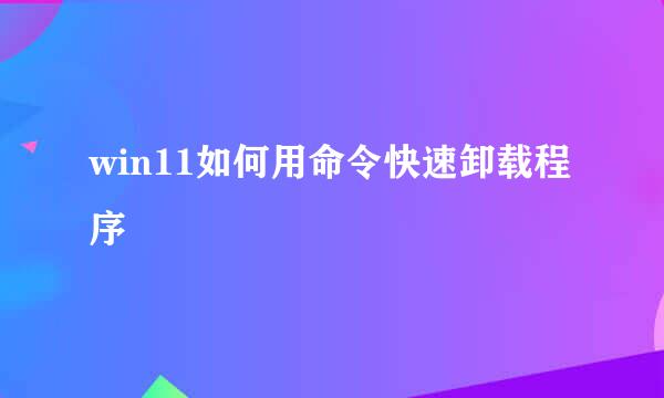 win11如何用命令快速卸载程序
