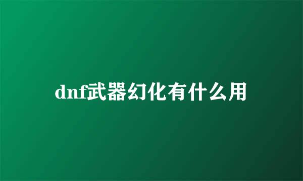 dnf武器幻化有什么用