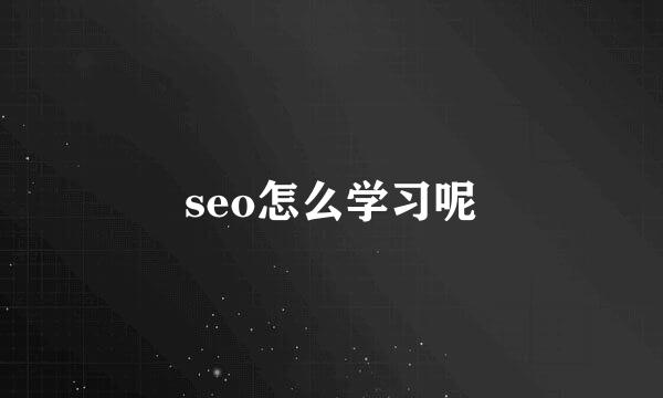 seo怎么学习呢