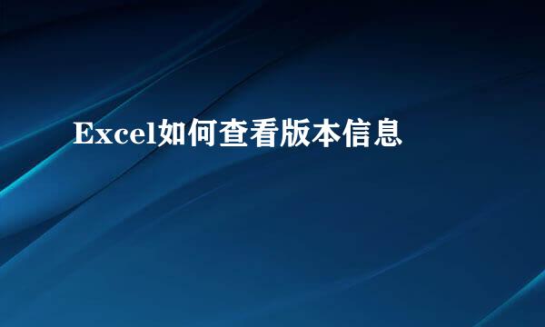 Excel如何查看版本信息