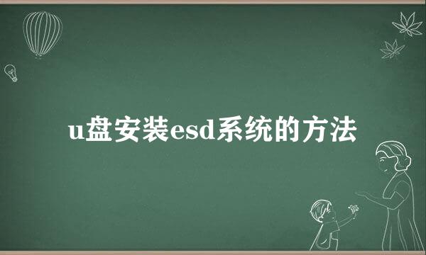u盘安装esd系统的方法