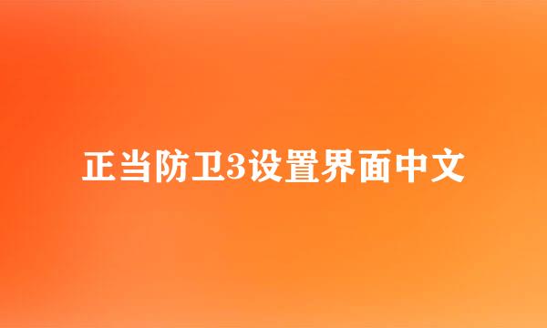 正当防卫3设置界面中文