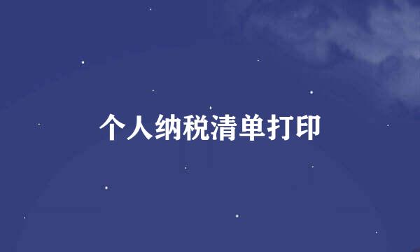 个人纳税清单打印