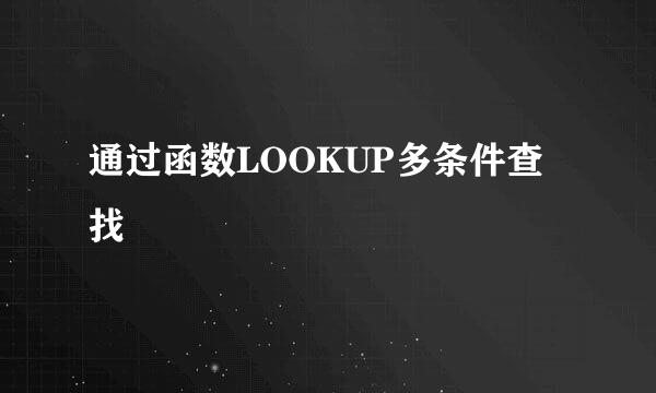 通过函数LOOKUP多条件查找