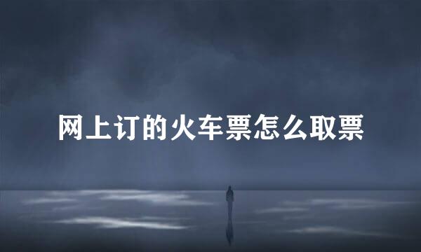 网上订的火车票怎么取票