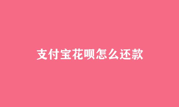 支付宝花呗怎么还款
