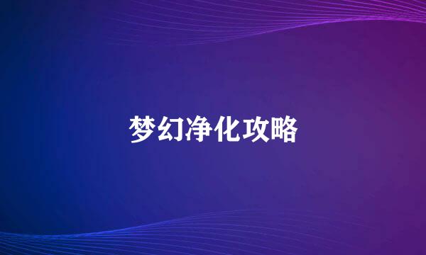 梦幻净化攻略