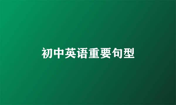 初中英语重要句型