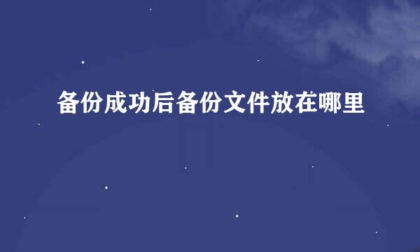 备份成功后备份文件放在哪里
