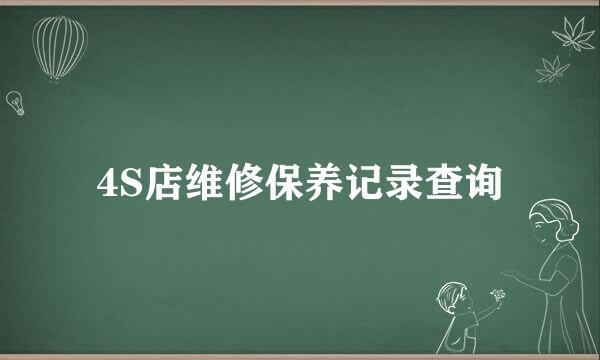 4S店维修保养记录查询