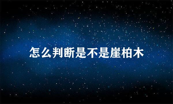 怎么判断是不是崖柏木