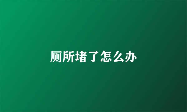 厕所堵了怎么办