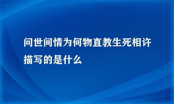 问世间情为何物直教生死相许描写的是什么