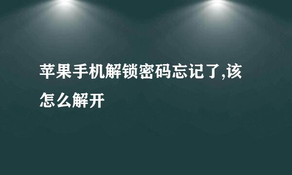 苹果手机解锁密码忘记了,该怎么解开