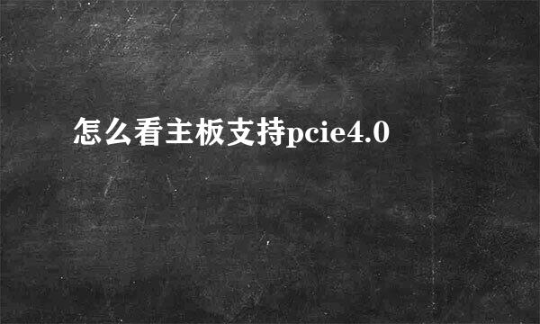 怎么看主板支持pcie4.0
