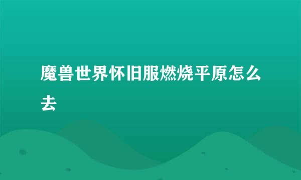 魔兽世界怀旧服燃烧平原怎么去