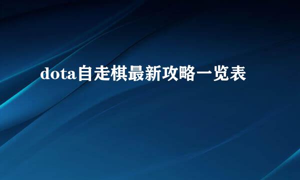 dota自走棋最新攻略一览表