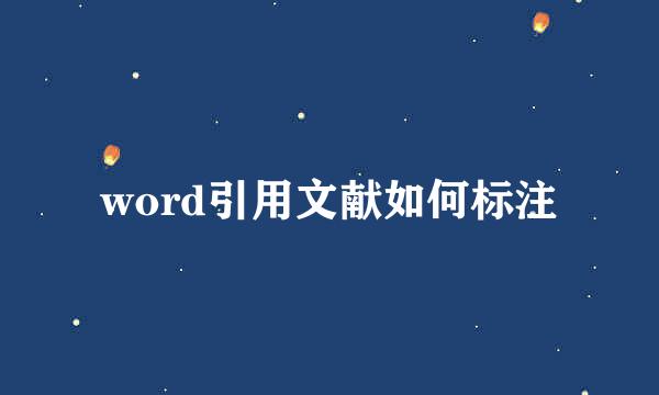 word引用文献如何标注