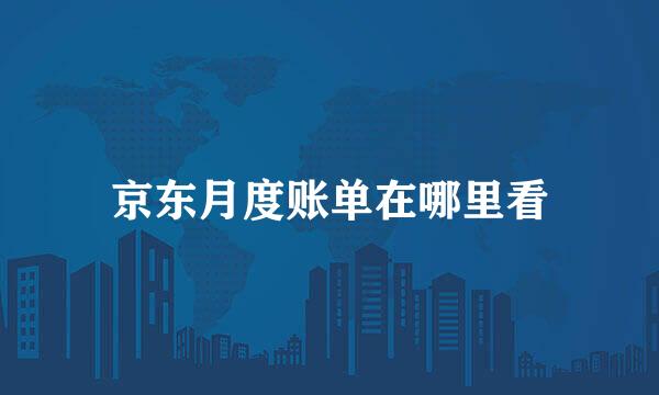 京东月度账单在哪里看
