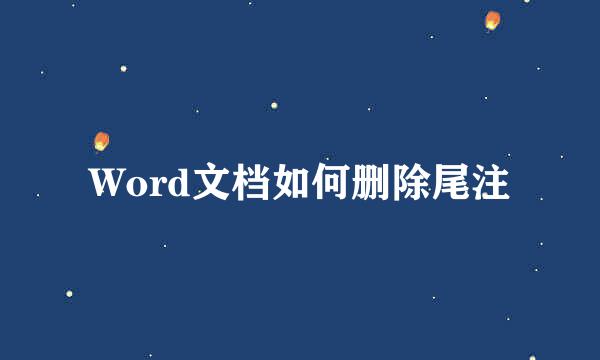 Word文档如何删除尾注