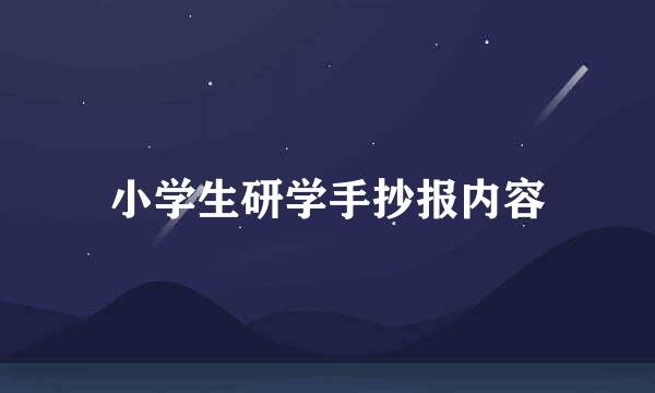 小学生研学手抄报内容