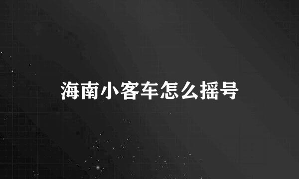 海南小客车怎么摇号