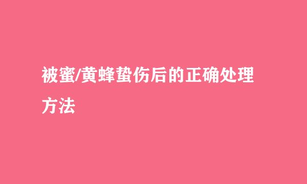 被蜜/黄蜂蛰伤后的正确处理方法