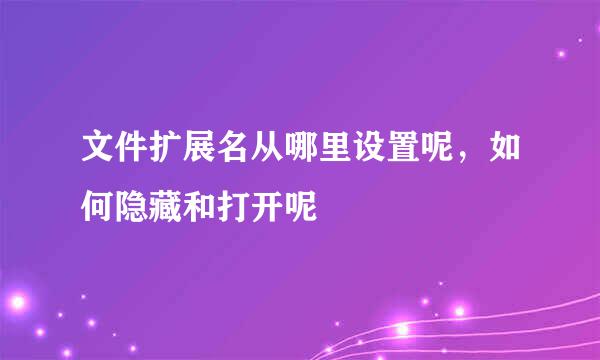文件扩展名从哪里设置呢，如何隐藏和打开呢