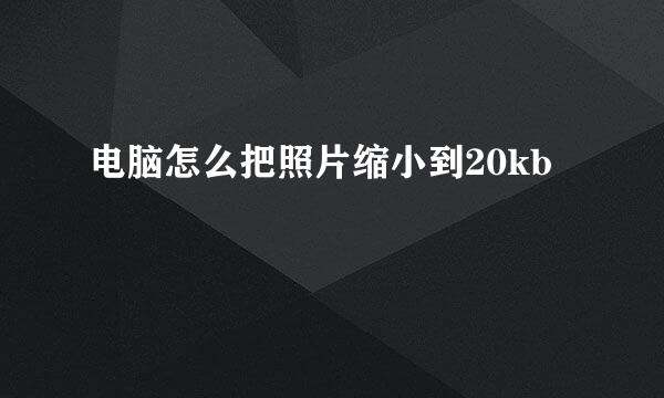 电脑怎么把照片缩小到20kb
