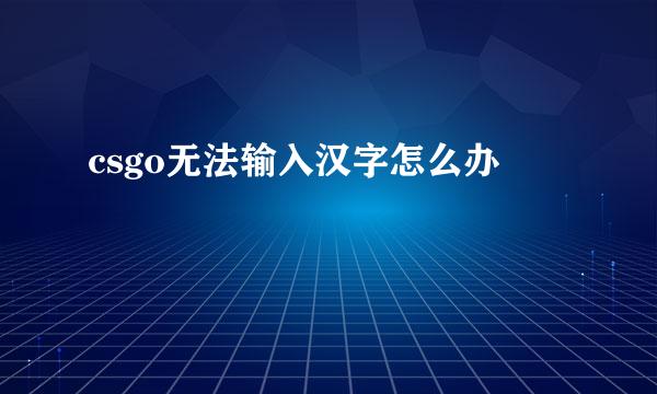 csgo无法输入汉字怎么办