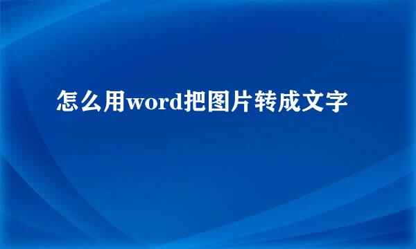 怎么用word把图片转成文字