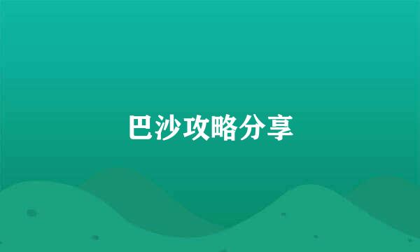 巴沙攻略分享