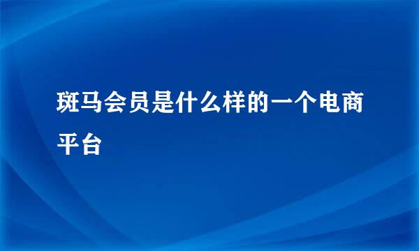 斑马会员是什么样的一个电商平台