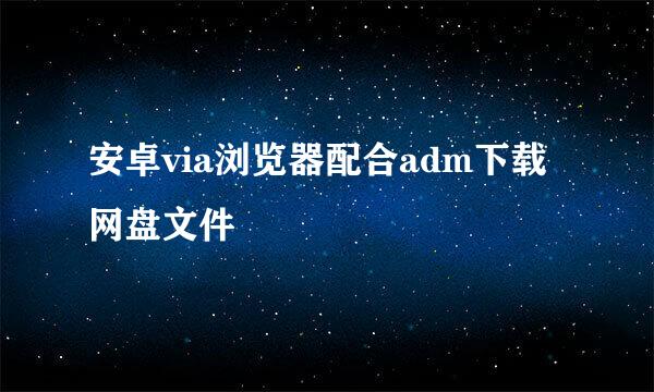 安卓via浏览器配合adm下载网盘文件