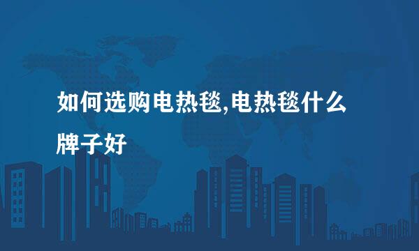 如何选购电热毯,电热毯什么牌子好