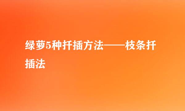 绿萝5种扦插方法——枝条扦插法