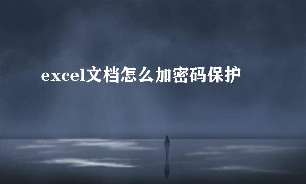 excel文档怎么加密码保护