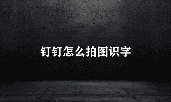 钉钉怎么拍图识字