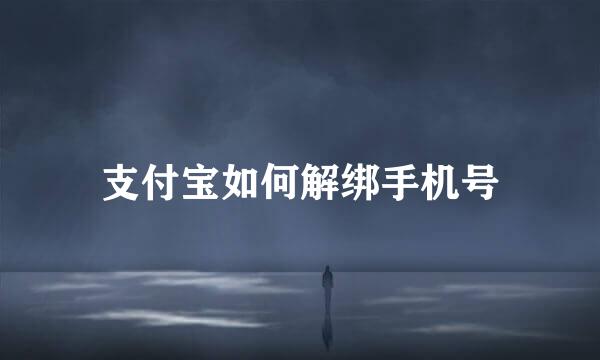 支付宝如何解绑手机号