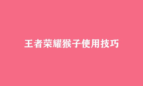 王者荣耀猴子使用技巧