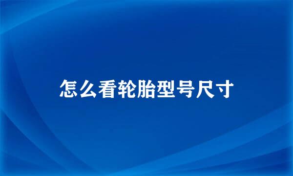 怎么看轮胎型号尺寸
